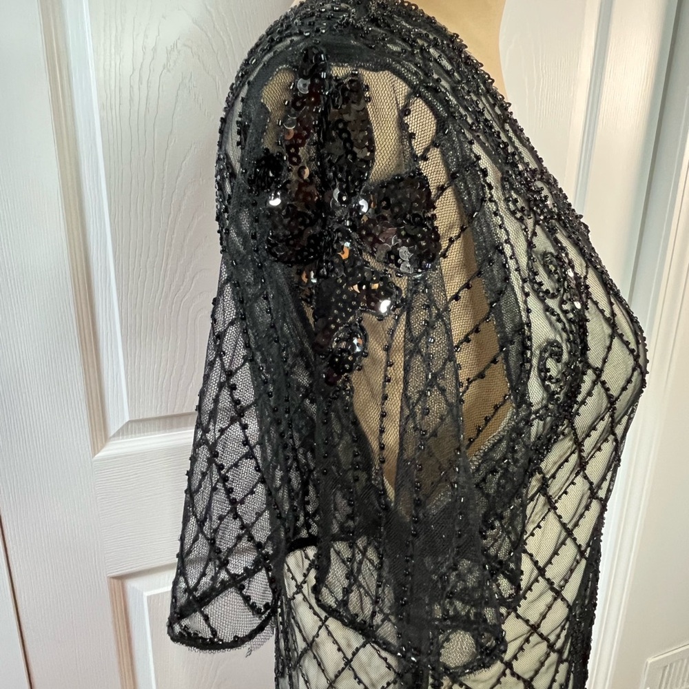 Fundaisy Elegant Black beaded and Cream cocktail, party Dress, size XL - Picture 15 of 16